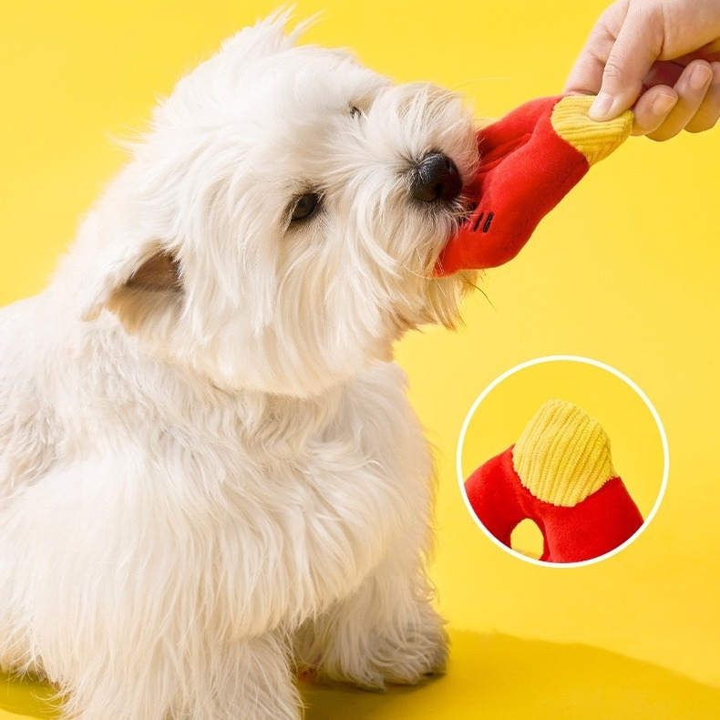 Durable PVC Plush Dog Toy with Built-in Squeaker Small Size 10*12 Interactive Pet Toy