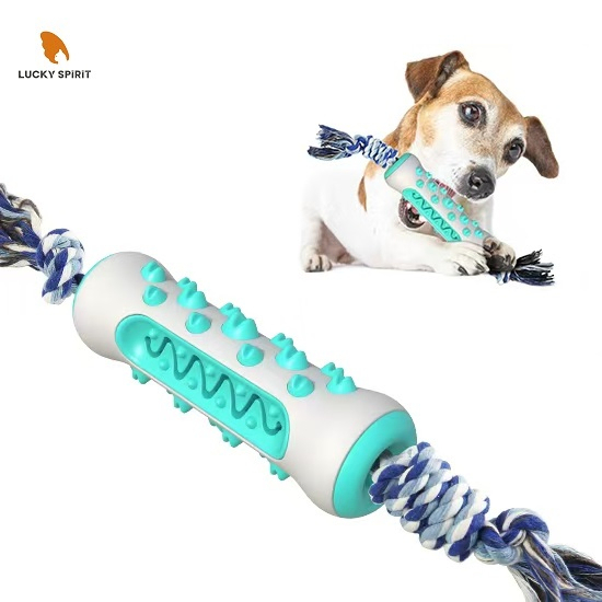 Bone-Shaped Dog Puzzle Toy with TPR+Nylon Material and Teeth Cleaning Function for Medium and Large Dogs