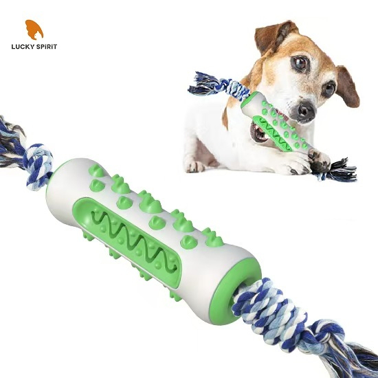 Bone-Shaped Dog Puzzle Toy with TPR+Nylon Material and Teeth Cleaning Function for Medium and Large Dogs