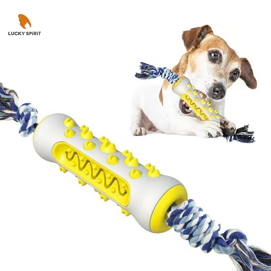 Bone-Shaped Dog Puzzle Toy with TPR+Nylon Material and Teeth Cleaning Function for Medium and Large Dogs