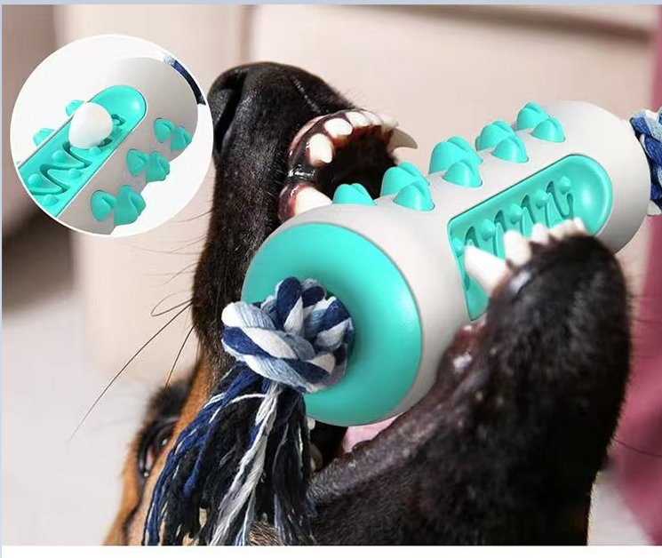 Bone-Shaped Dog Puzzle Toy with TPR+Nylon Material and Teeth Cleaning Function for Medium and Large Dogs