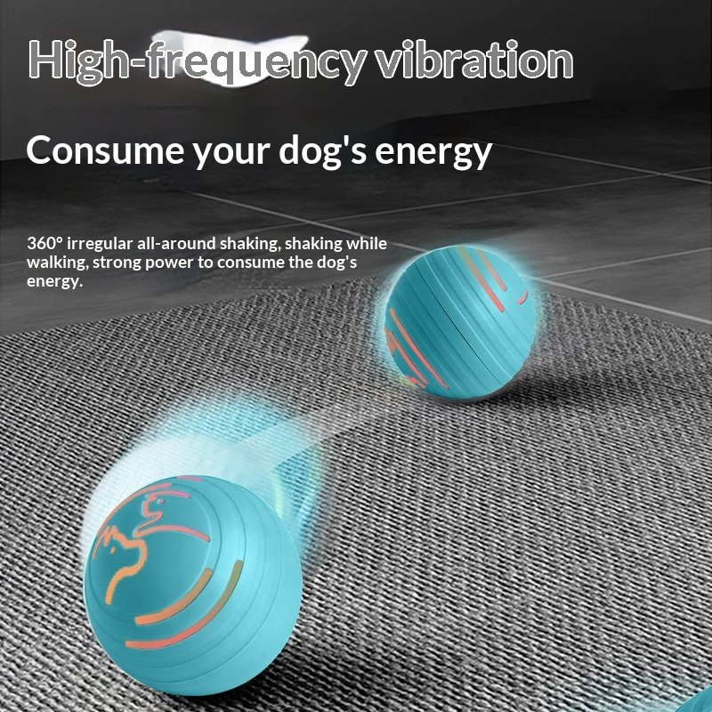 Durable Silicone Automatic Bouncing Rechargeable Interactive Pet Toy Ball for Cats and Dogs