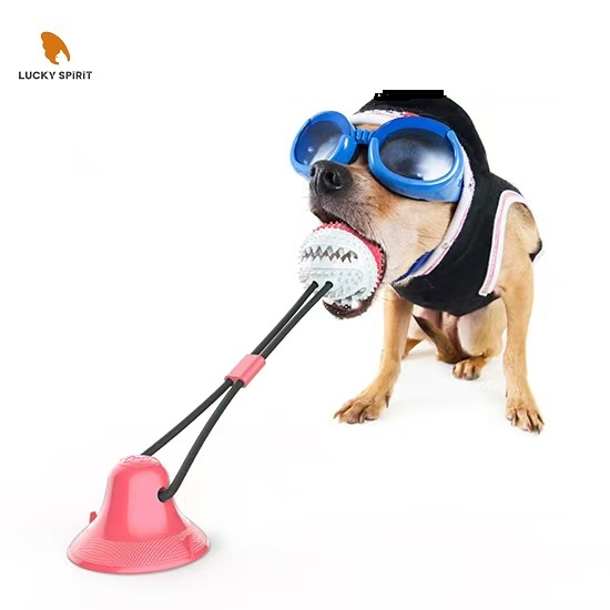 Suction Cup Dog Teething Toy with TPR+Nylon Material for Teeth Cleaning and Tough Chewers