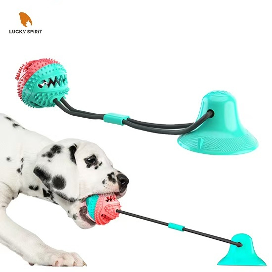 Suction Cup Dog Teething Toy with TPR+Nylon Material for Teeth Cleaning and Tough Chewers