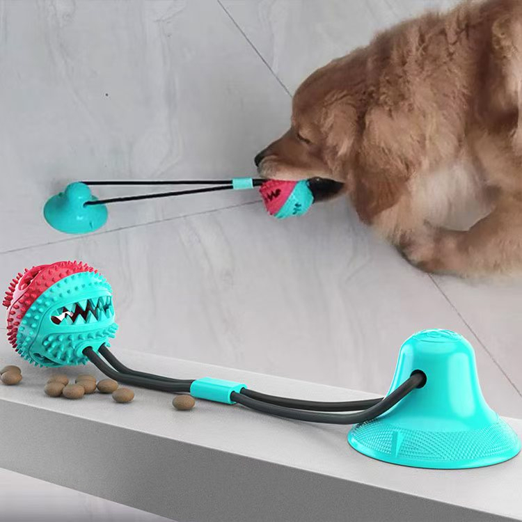 Suction Cup Dog Teething Toy with TPR+Nylon Material for Teeth Cleaning and Tough Chewers