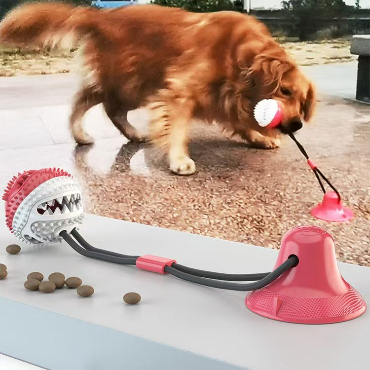 Suction Cup Dog Teething Toy with TPR+Nylon Material for Teeth Cleaning and Tough Chewers