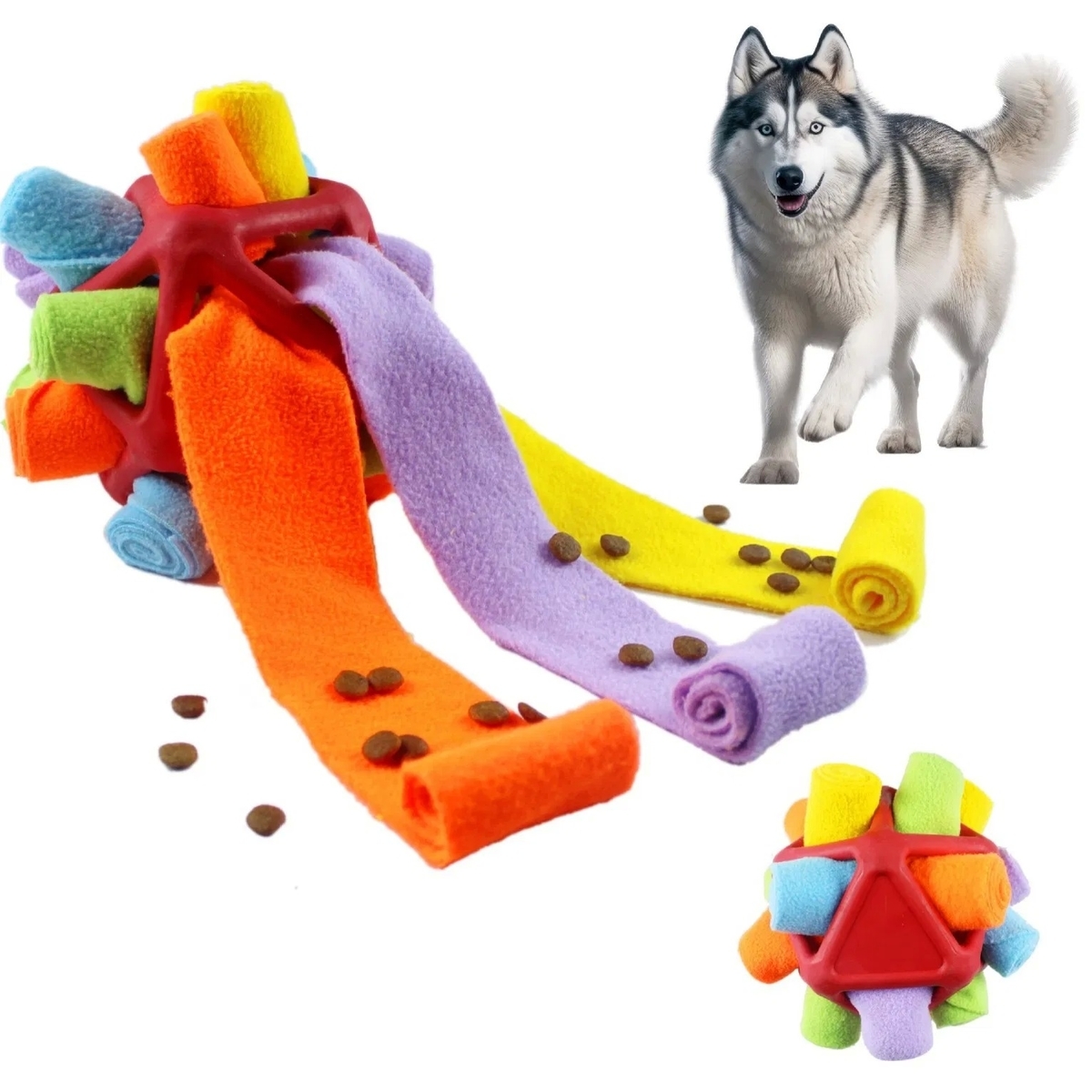 Extremely Durable and Easy to Clean Noise-Free Snuffle Ball Interactive Dog Toy for Small and Medium Dogs