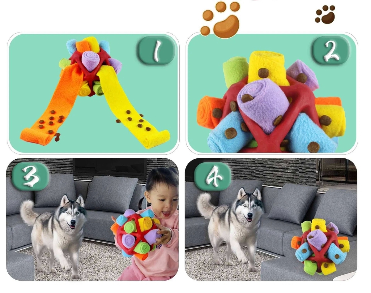 Extremely Durable and Easy to Clean Noise-Free Snuffle Ball Interactive Dog Toy for Small and Medium Dogs