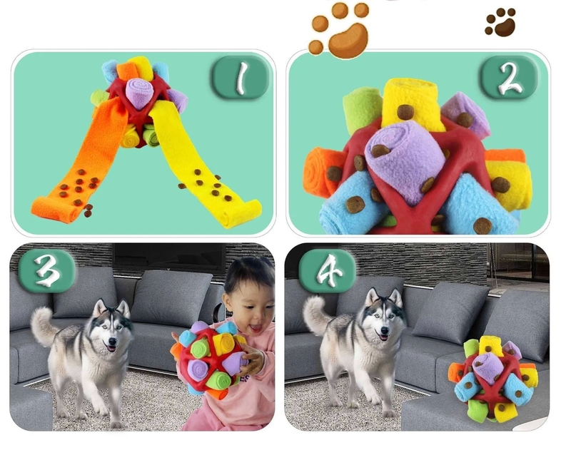 Extremely Durable and Easy to Clean Noise-Free Snuffle Ball Interactive Dog Toy for Small and Medium Dogs
