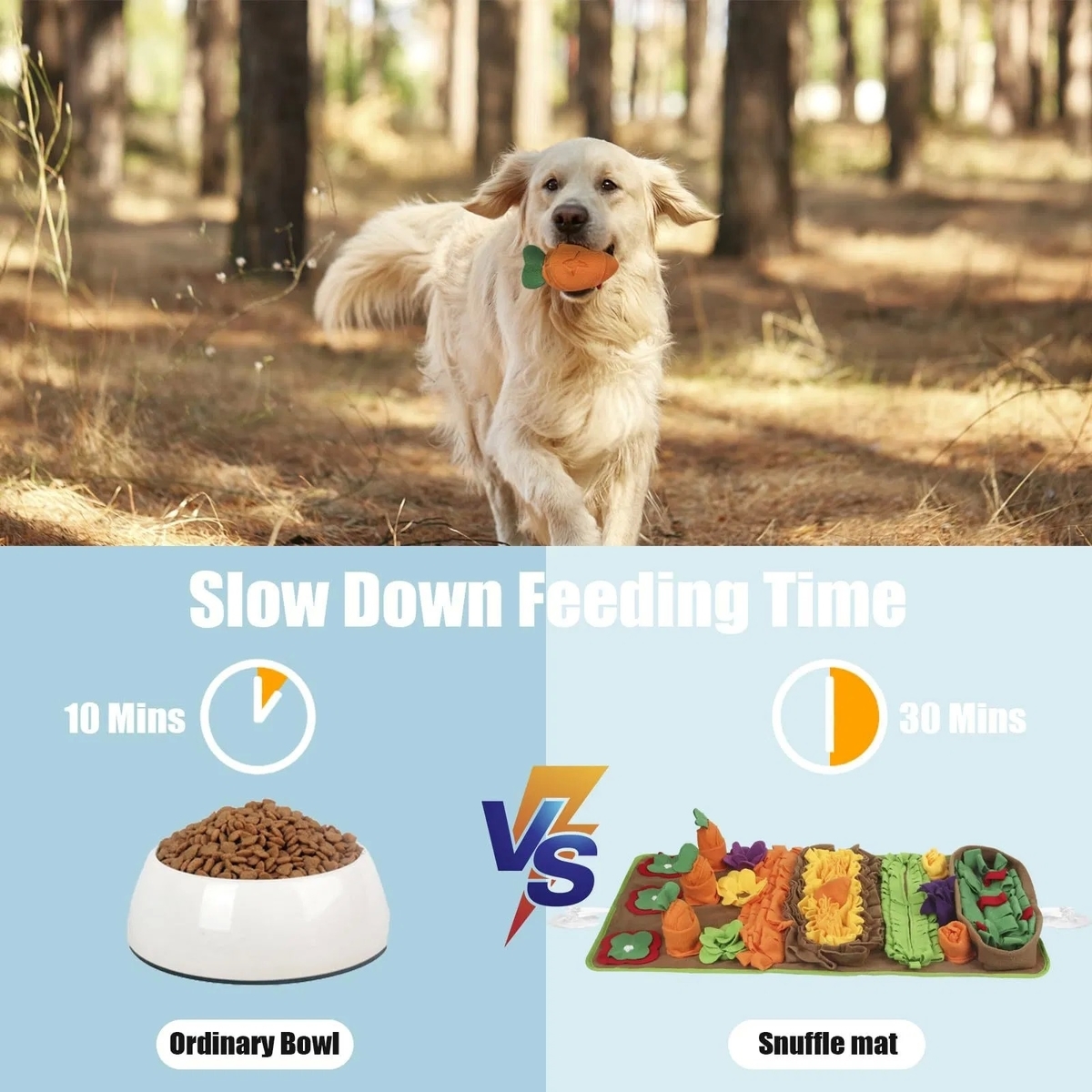 Extremely Durable and Easy to Clean Noise-Free Snuffle Mat Dog Puzzle Toy for Foraging Training