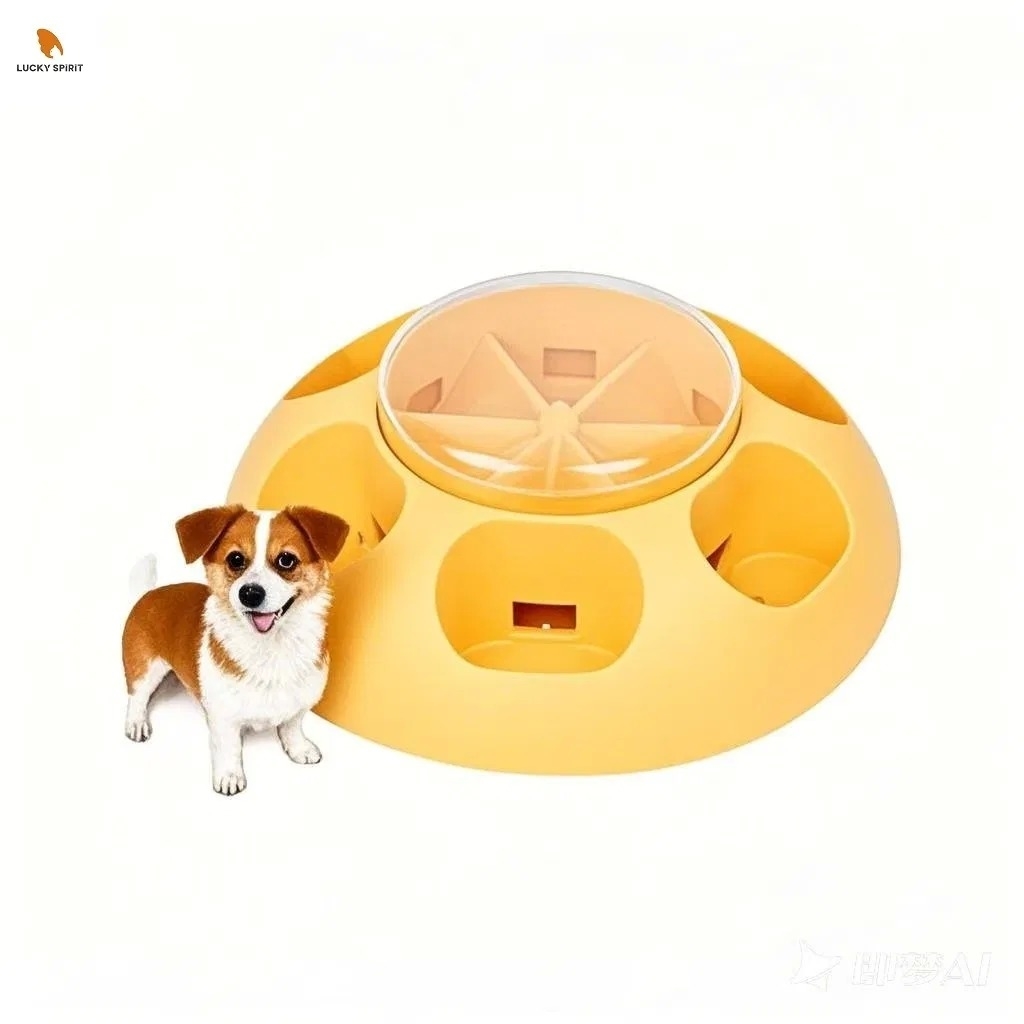 Press-Type Design Puzzle Feeder with Three Colors and PP+TPR Material for Cats and Dogs