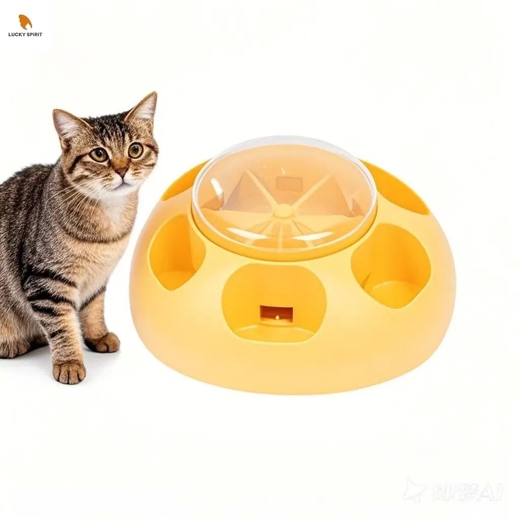 Press-Type Design Puzzle Feeder with Three Colors and PP+TPR Material for Cats and Dogs