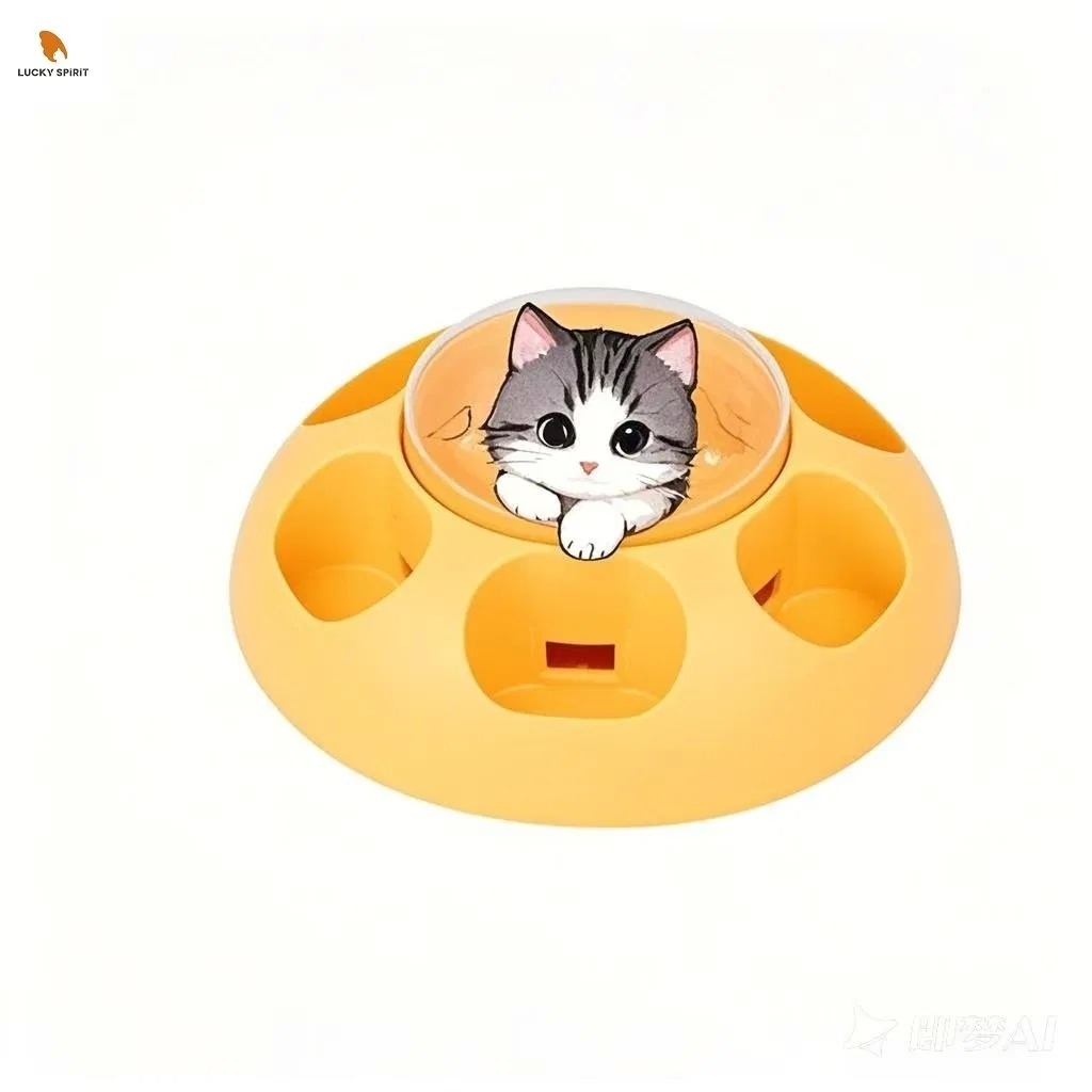 Press-Type Design Puzzle Feeder with Three Colors and PP+TPR Material for Cats and Dogs