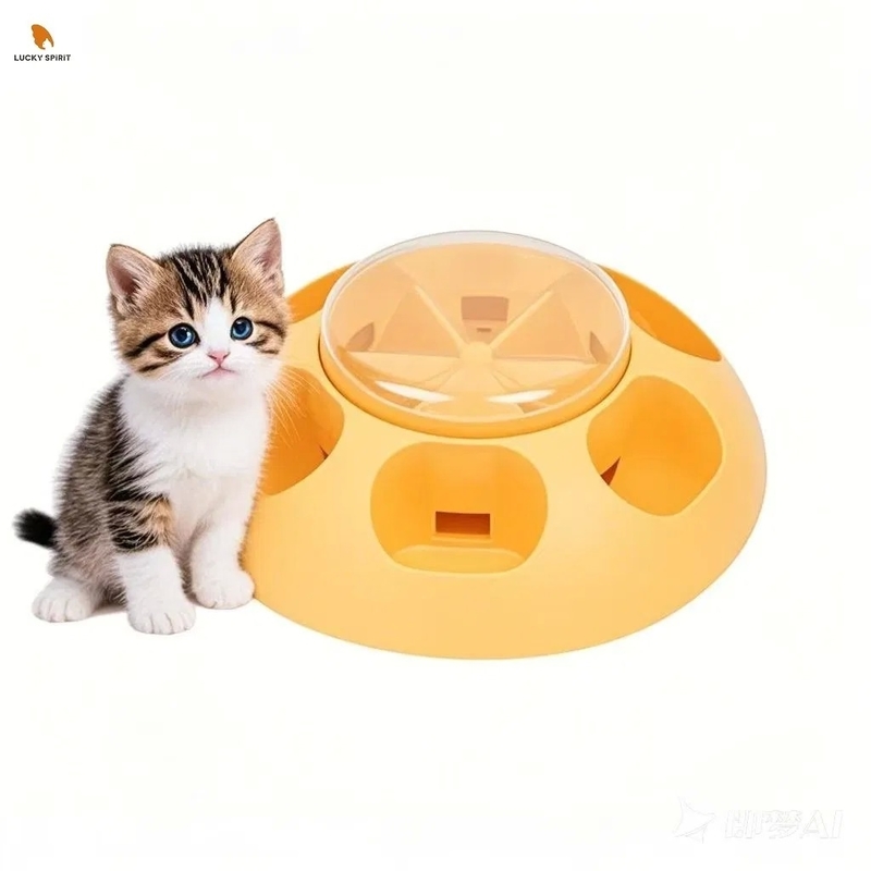 Press-Type Design Puzzle Feeder with Three Colors and PP+TPR Material for Cats and Dogs