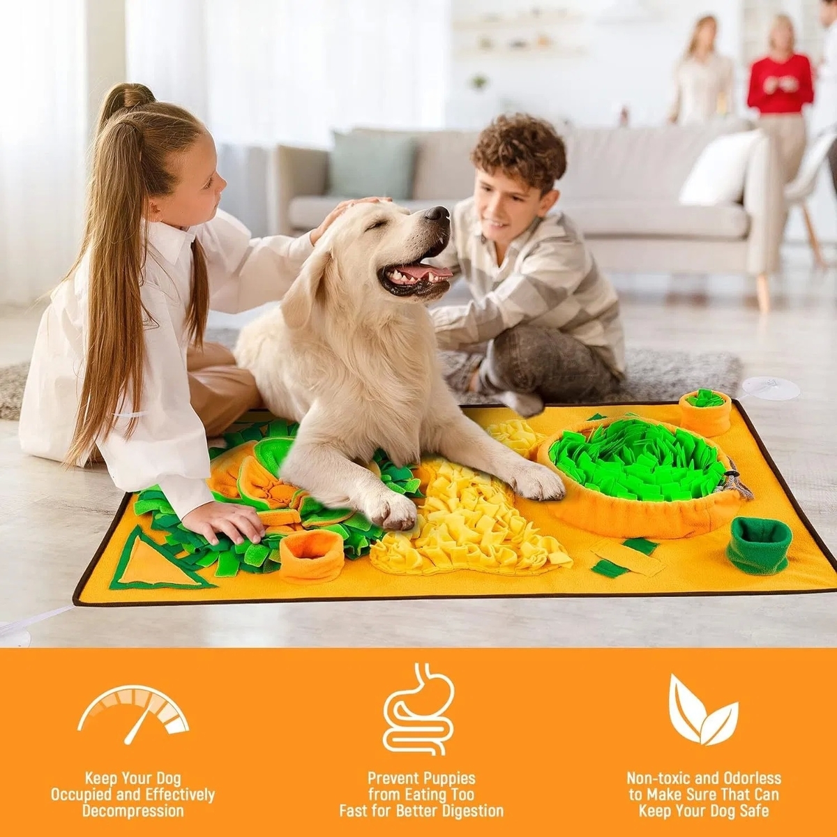 Extremely Durable and Easy to Clean Noise-Free Snuffle Toy for Dog Nosework Training and Foraging Mat