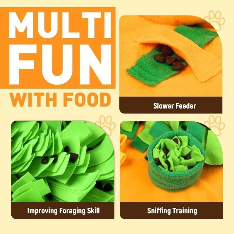 Extremely Durable and Easy to Clean Noise-Free Snuffle Toy for Dog Nosework Training and Foraging Mat