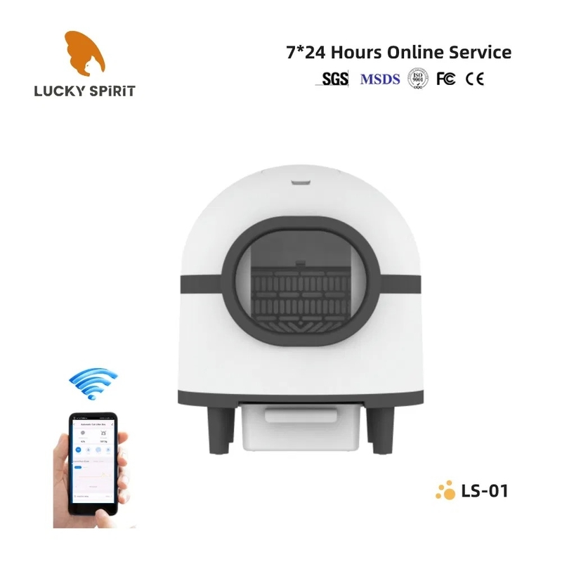 Intelligent Automatic Self-cleaning Cat Litter Box with Smart APP Online Management Real-Time Odor Monitoring and Auto Record of Toileting Times