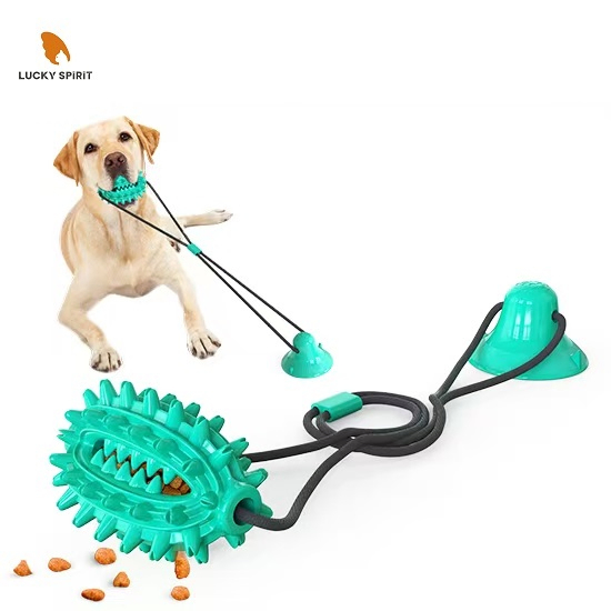 Cactus-Shaped Chew Ball with Suction Cup for Dogs - Durable TPR Material Pet Chew Toy