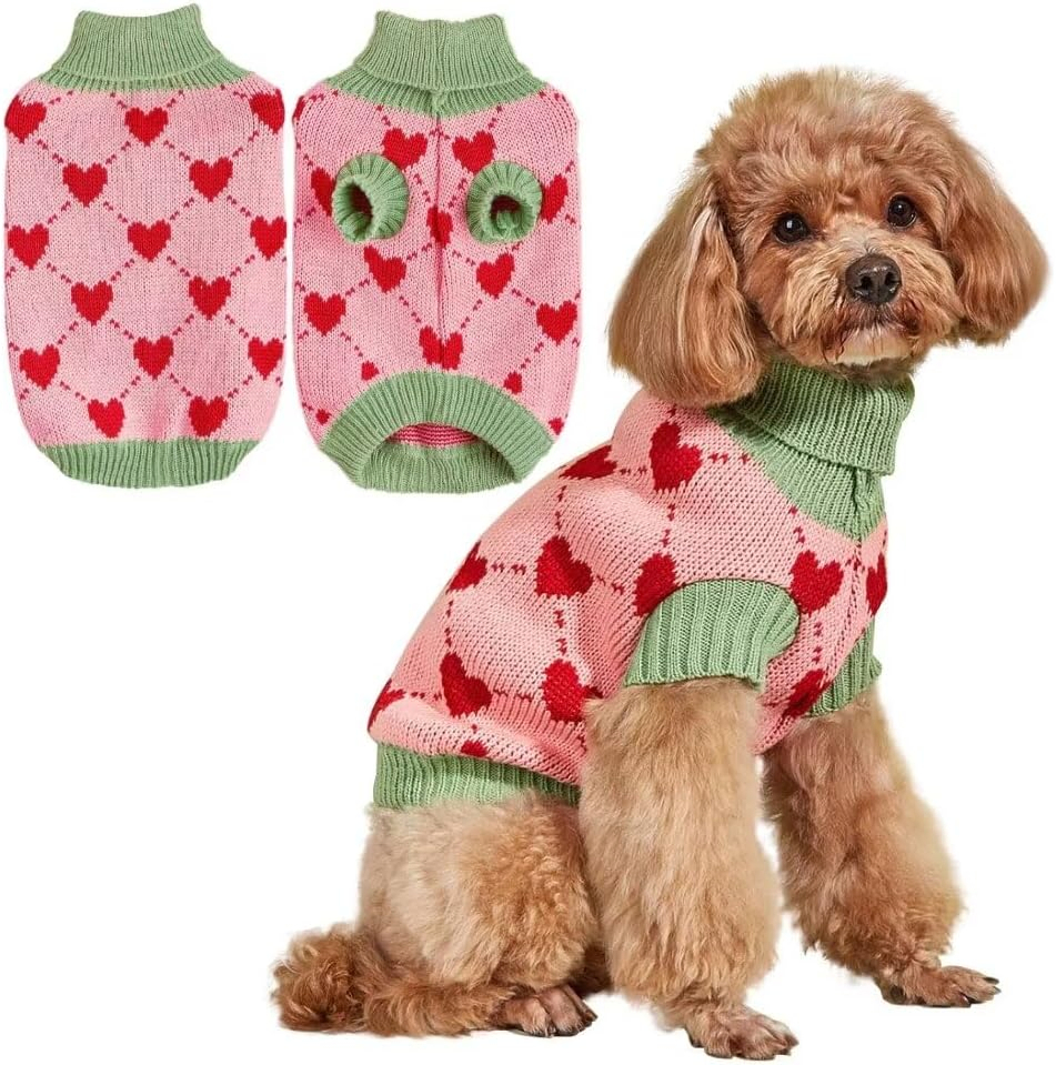 Warm High Neck Dog Sweater in Soft Cotton Material with Multiple Sizes for Small to Large Dogs