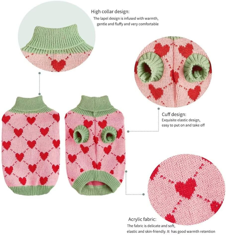 Warm High Neck Dog Sweater in Soft Cotton Material with Multiple Sizes for Small to Large Dogs