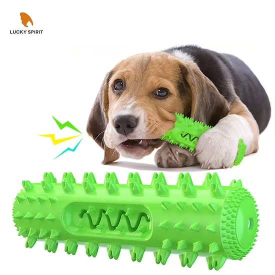 Squeaky Serrated Bristles Dog Chew Toy and Toothbrush with Floatable Design for Medium and Large Dogs