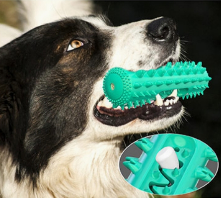 Squeaky Serrated Bristles Dog Chew Toy and Toothbrush with Floatable Design for Medium and Large Dogs