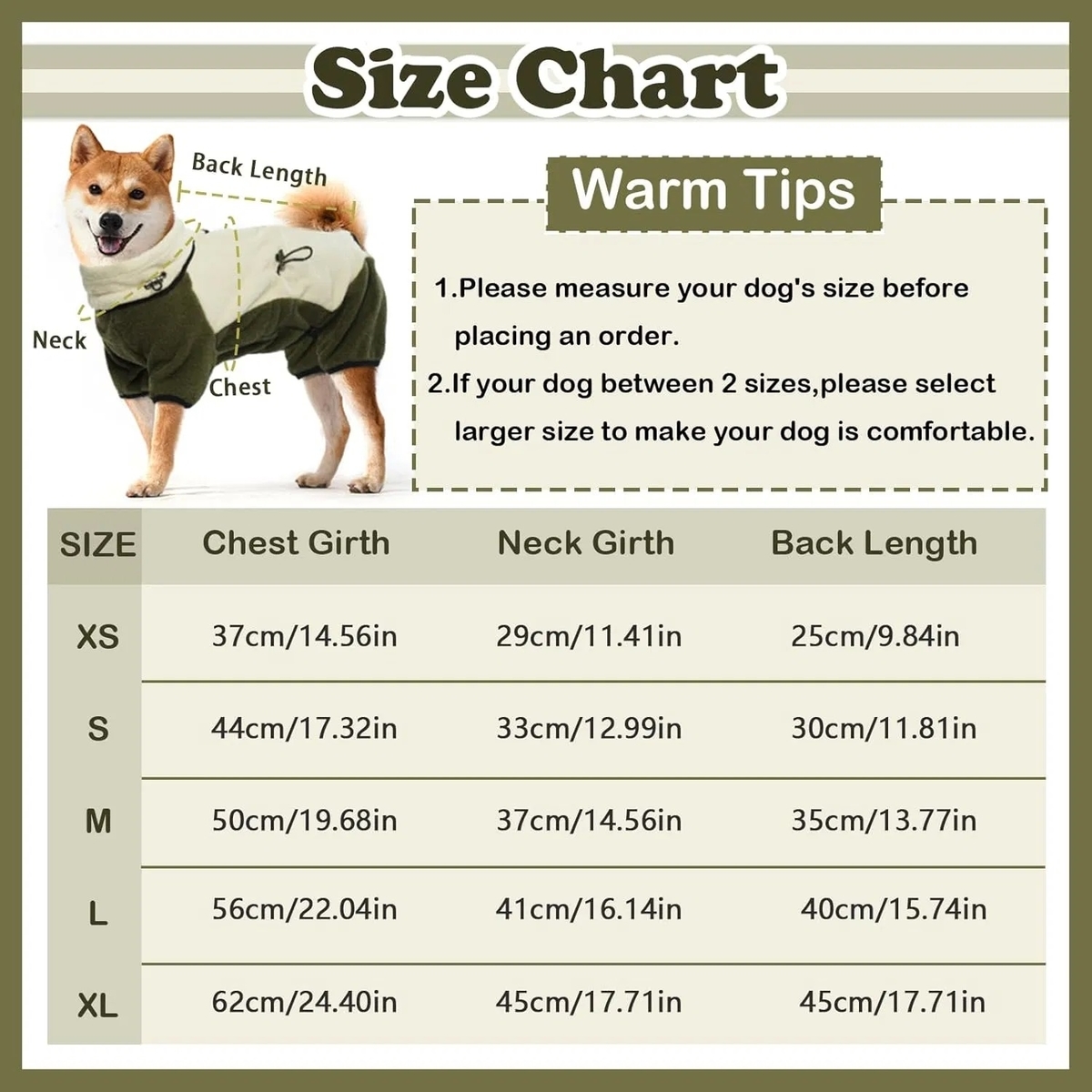 Warm Polar Fleece Dog Jacket with Removable Turtleneck and 5 Sizes for Winter Comfort
