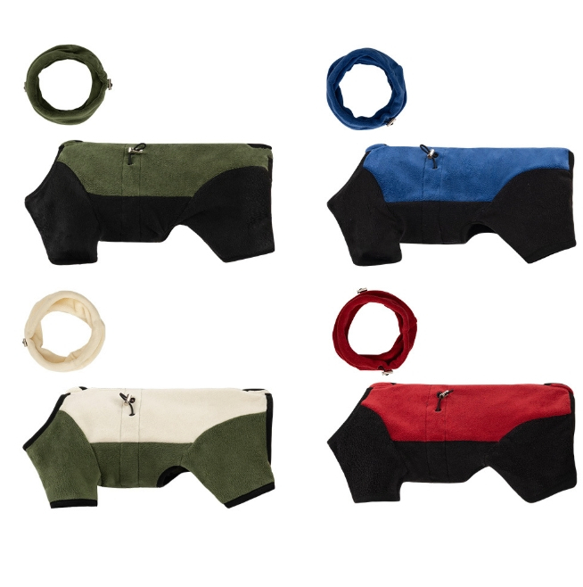 Warm Polar Fleece Dog Jacket with Removable Turtleneck and 5 Sizes for Winter Comfort