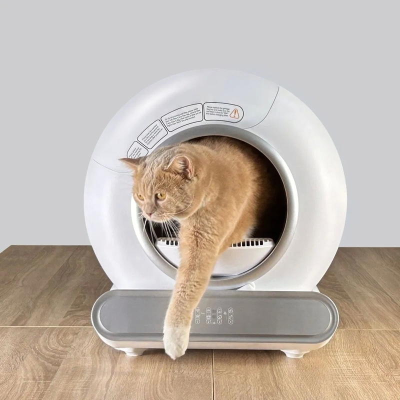 Smart APP Remote Control Automatic Self-Cleaning Cat Litter Box with Real-Time Odor Monitoring and Auto Record of Toileting Times