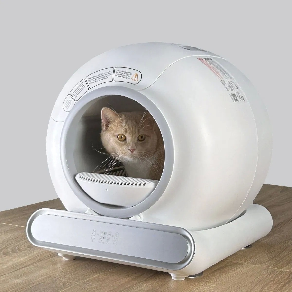 Smart APP Remote Control Automatic Self-Cleaning Cat Litter Box with Real-Time Odor Monitoring and Auto Record of Toileting Times