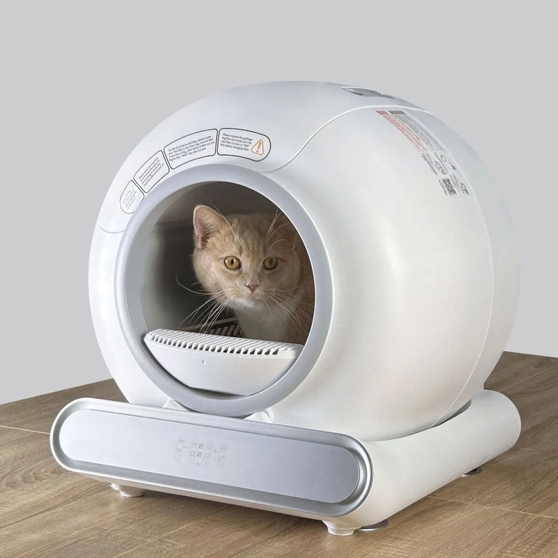 Smart APP Remote Control Automatic Self-Cleaning Cat Litter Box with Real-Time Odor Monitoring and Auto Record of Toileting Times