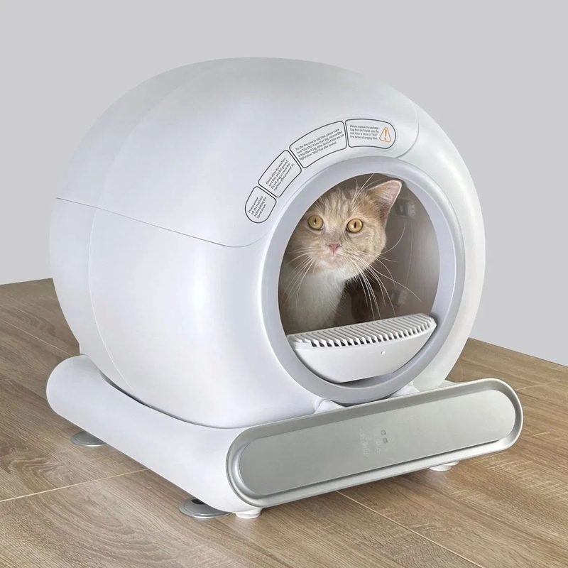Smart APP Remote Control Automatic Self-Cleaning Cat Litter Box with Real-Time Odor Monitoring and Auto Record of Toileting Times