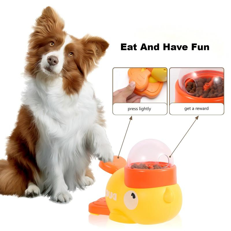 Durable ABS Material Pet Puzzle Toy with Slow Feeder Function and Cute Duck Design for Cats and Dogs
