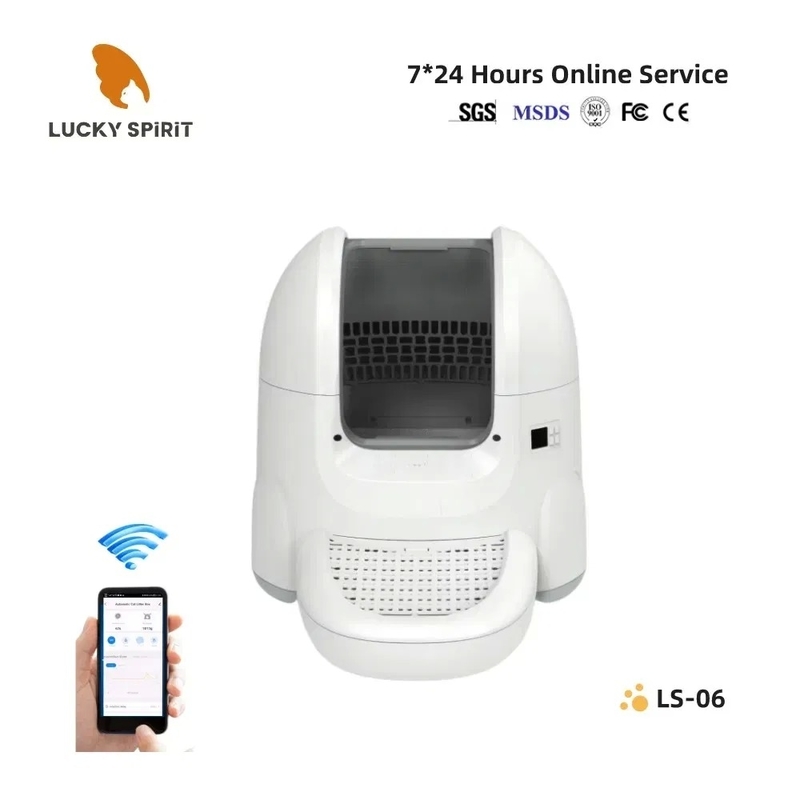 APP Control Smart Automatic Cat Litter Box with Real-Time Odor Monitoring and Auto Record of Toileting Times