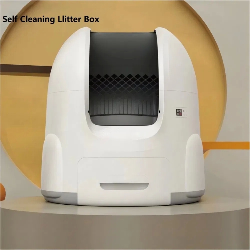 Automatic Self-cleaning Cat Litter Box with Real-Time Odor Monitoring Smart APP Online Management and Auto Record of Toileting Times
