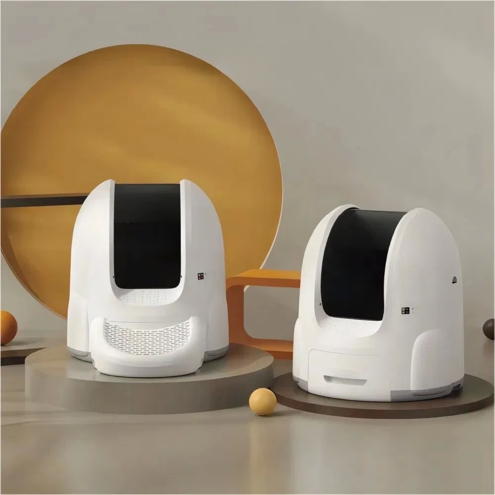 Automatic Self-cleaning Cat Litter Box with Real-Time Odor Monitoring Smart APP Online Management and Auto Record of Toileting Times