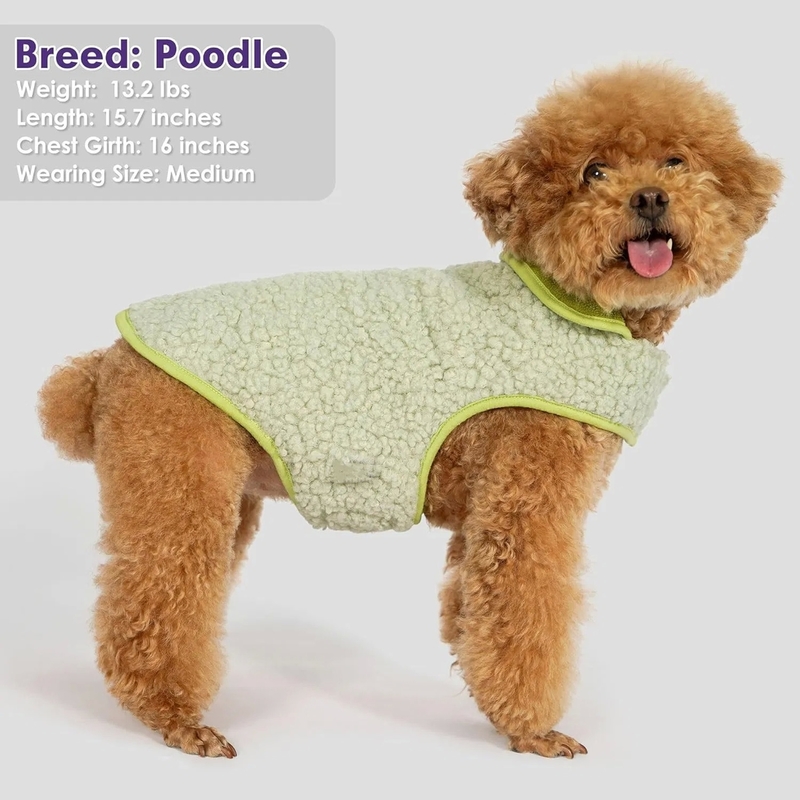 Reversible Soft Sherpa Fleece Dog Coat with Adjustable Velcro for Cold Weather