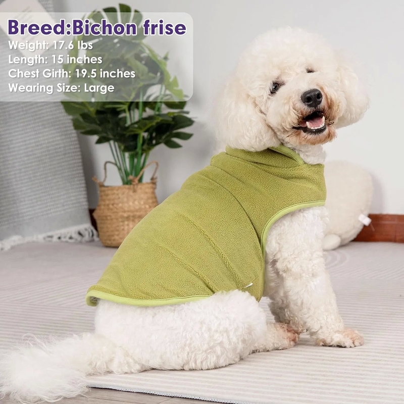 Reversible Soft Sherpa Fleece Dog Coat with Adjustable Velcro for Cold Weather