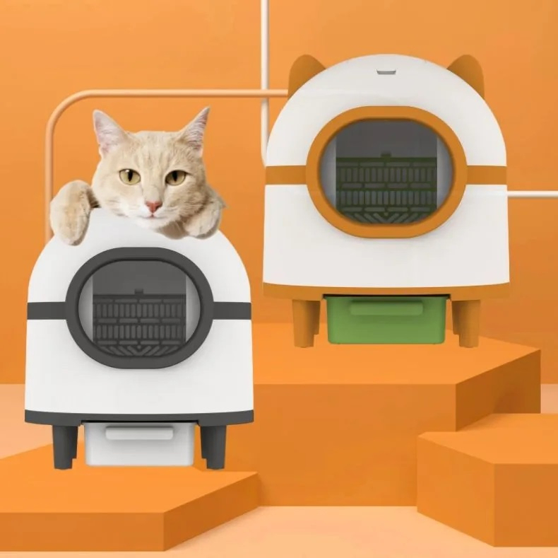 Low Noise APP Control Automatic Self-cleaning Cat Litter Box with Larger Waste Compartments