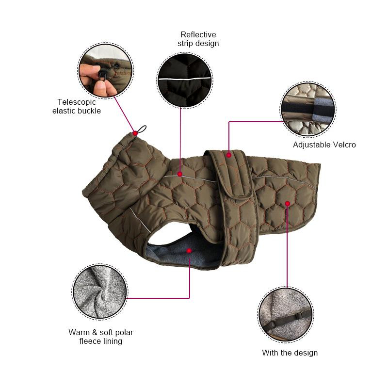 Cold Weather Protection Dog Coat with Additional Layers and Waterproof Design for Winter Warmth