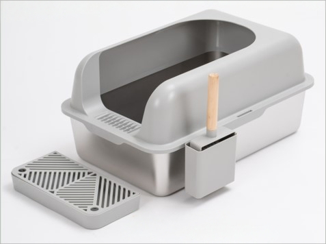 Stainless Steel Cat Litter Box with Spacious Design and Easy to Clean Features for Large Cats