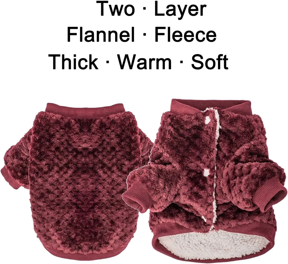 Warm Soft Flannel Pet Jacket for Dogs with Customized Sizes and Machine Washable Design
