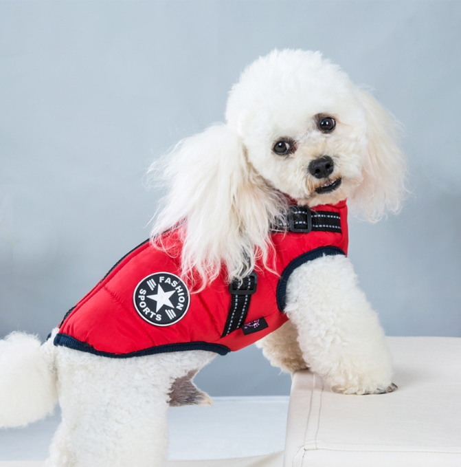 Waterproof Warm Fleece Lining Dog Coat with Zipper Design for Winter Pet Apparel