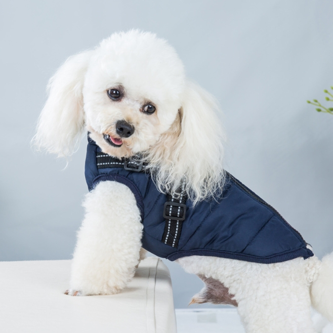 Waterproof Warm Fleece Lining Dog Coat with Zipper Design for Winter Pet Apparel