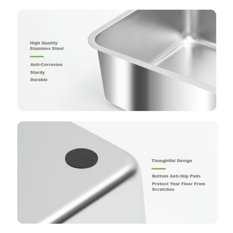 Stainless Steel Enclosed Cat Litter Box with Large Internal Space and Durable Stainless Steel Material