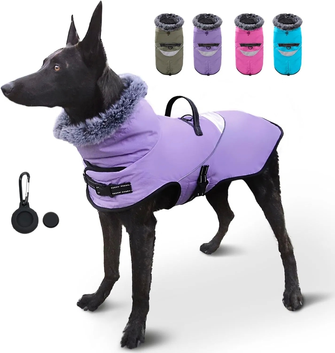 Waterproof Dog Coat with Adjustable Fit and Reflective Strip for Small Medium Dogs