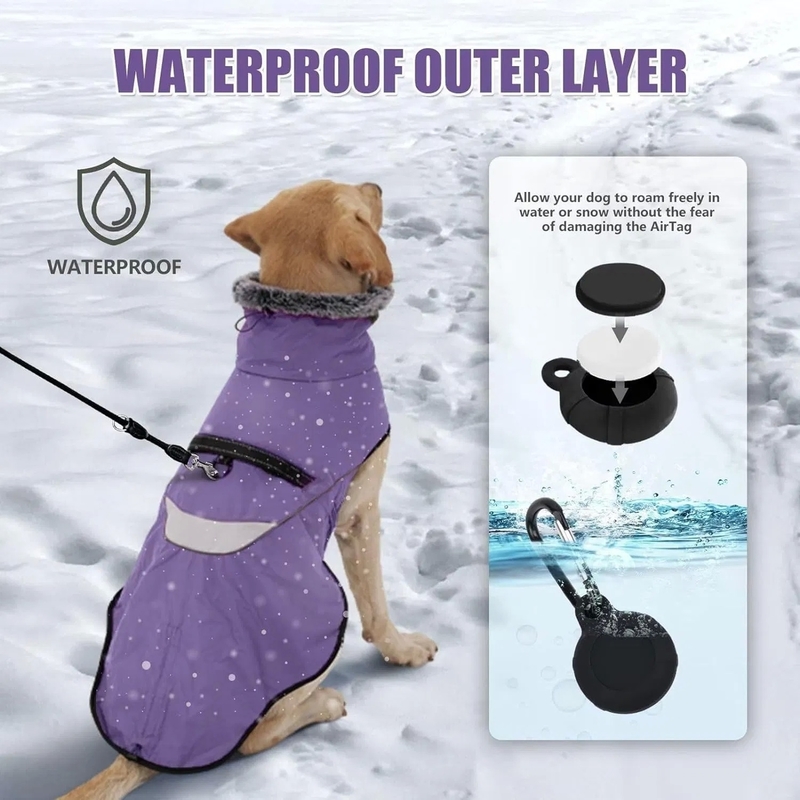 Waterproof Dog Coat with Adjustable Fit and Reflective Strip for Small Medium Dogs
