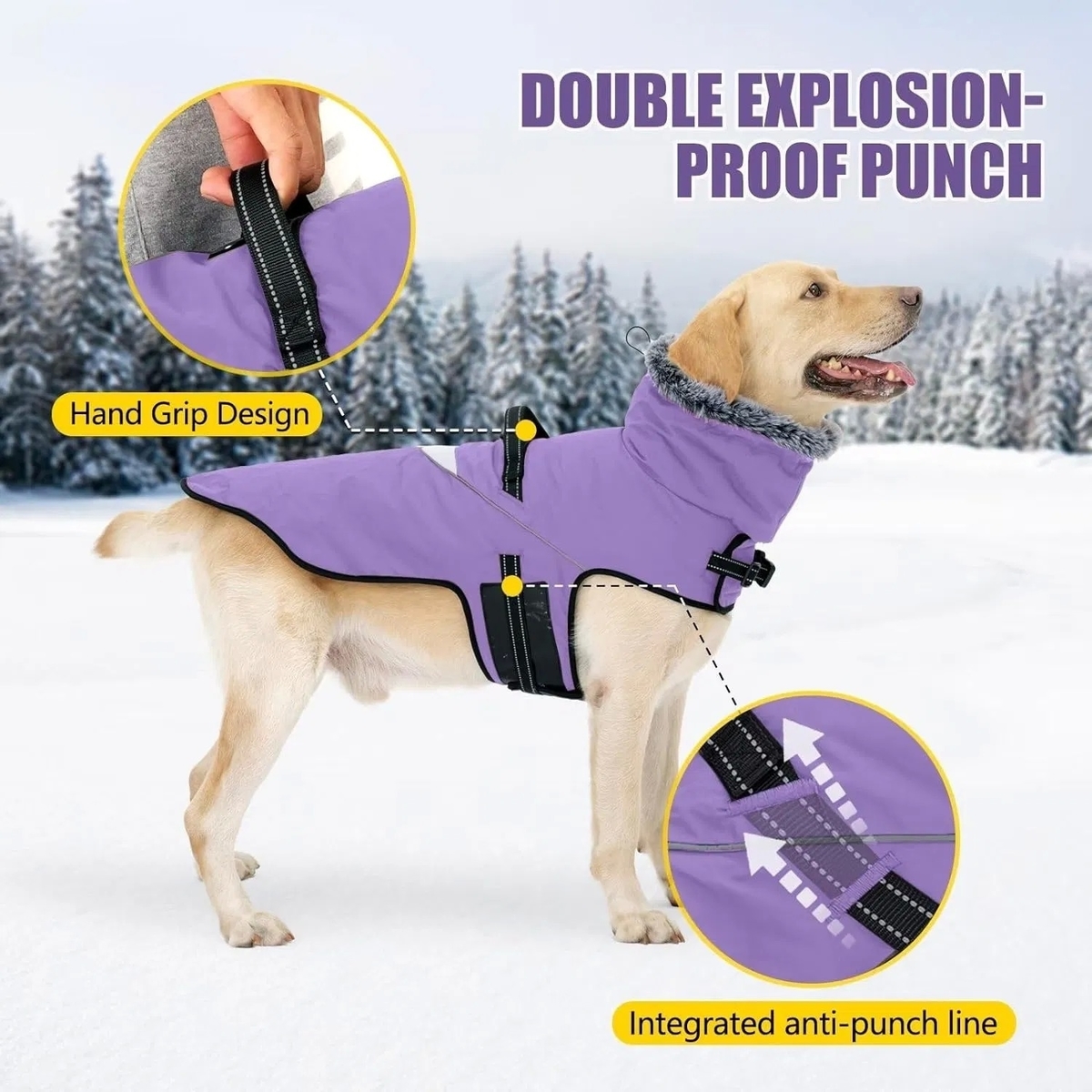 Waterproof Dog Coat with Adjustable Fit and Reflective Strip for Small Medium Dogs