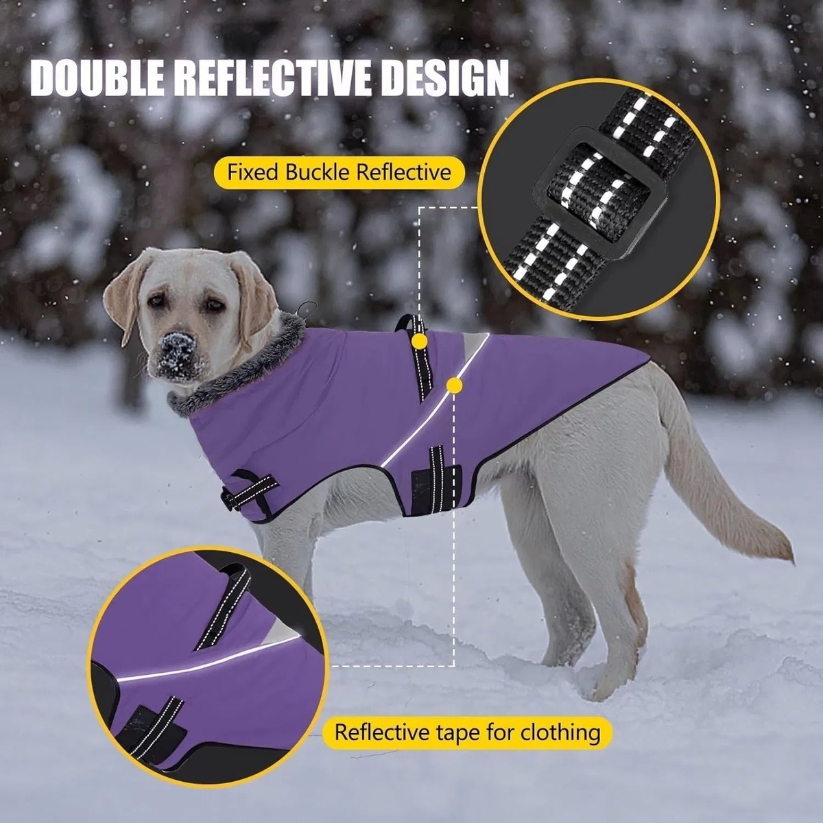 Waterproof Dog Coat with Adjustable Fit and Reflective Strip for Small Medium Dogs