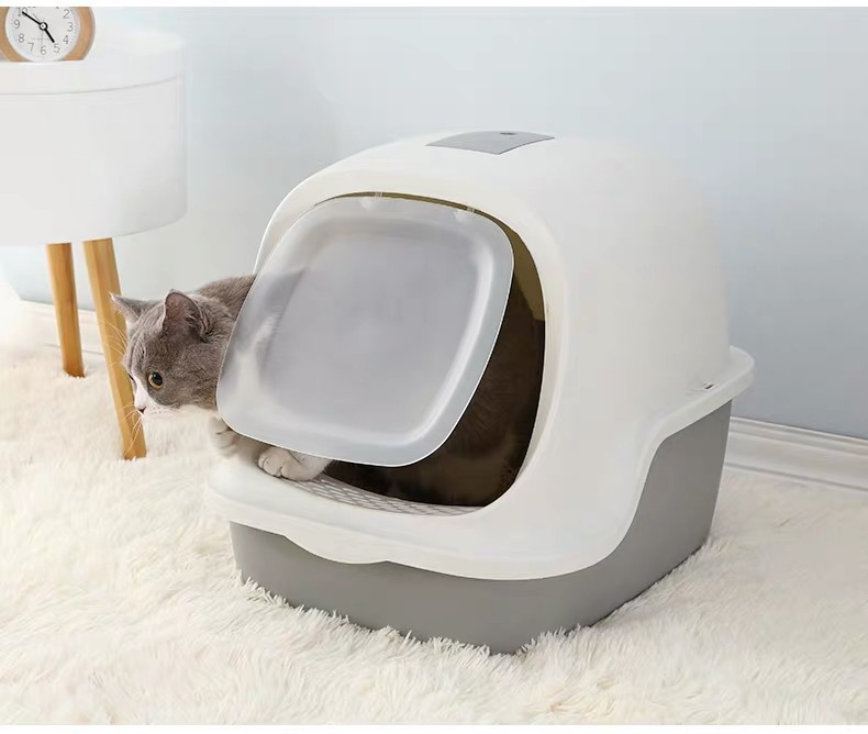 Enclosed Structure Foldable and Portable Spacious Design Cat Litter Box Cat Litter Toilet